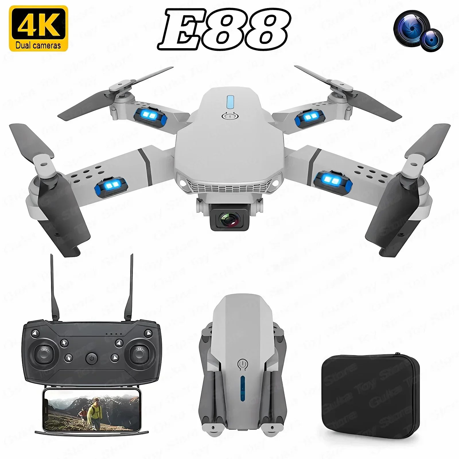 E88 Pro WIFI FPV Drone Wide An - đánh giá và giá Drone Rc Pro